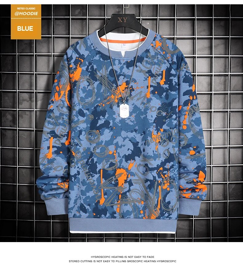Harajuku Hip Hop Hoodie Printed Streetwear Sweatshirt Long Sleeve Male Fashion - 10