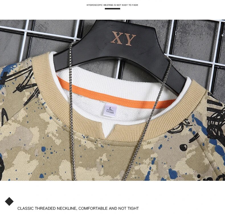 Harajuku Hip Hop Hoodie Printed Streetwear Sweatshirt Long Sleeve Male Fashion - 11