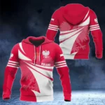 Polish National Emblem Print Mens Oversized Autumn Hoodie Sweatshirt - 5