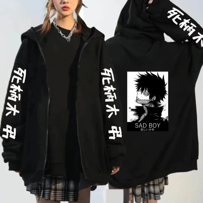 My Hero Academia Anime Zipup Hoodie Izuku Midoriya Graphic Y2k Sweatshirt - 17