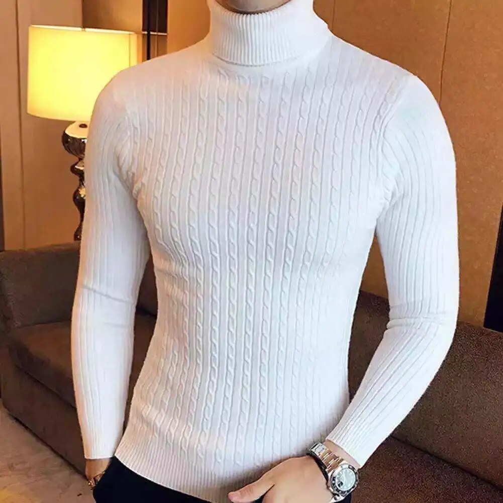 Korean Vintage Oversized Turtleneck Sweater Mens Autumnwinter Warm Pullover - 16