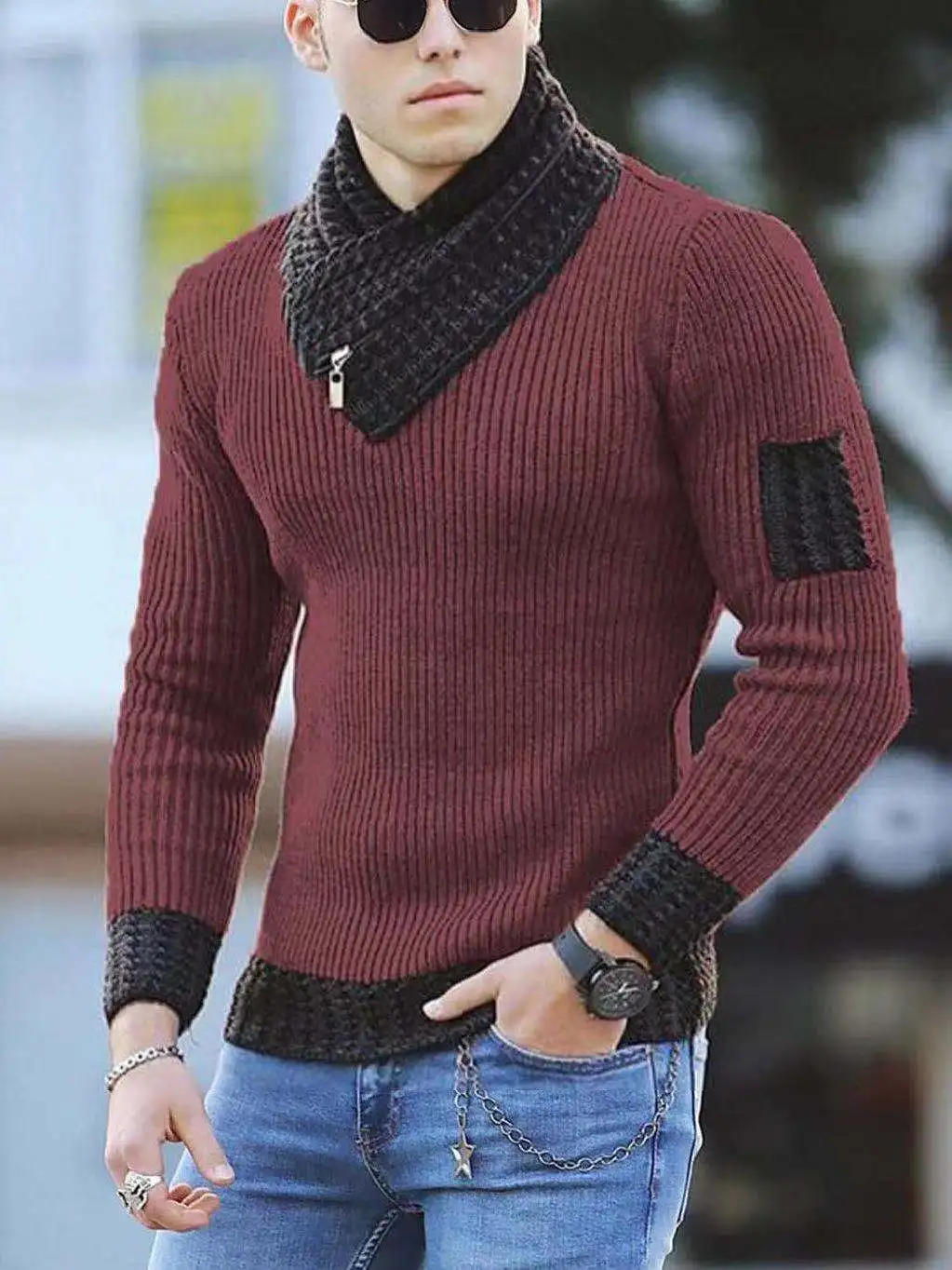 Korean Vintage Oversized Turtleneck Sweater Mens Autumnwinter Warm Pullover - 3