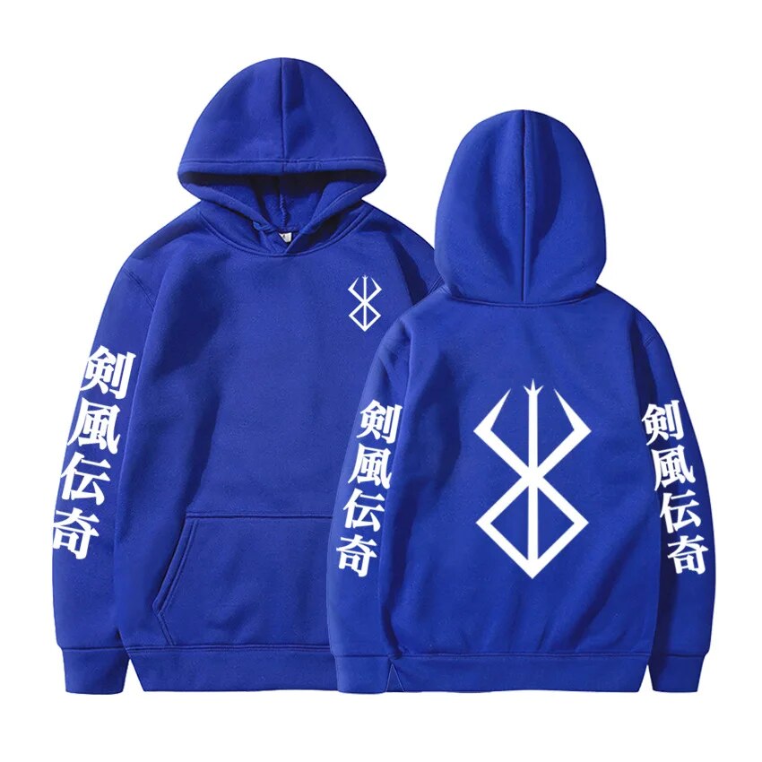 Berserk Anime Mens Hoodie Casual Oversized Sweatshirt With Japan Cartoon Print - 15