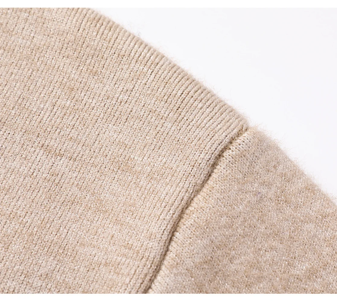 Mens Vintage Style Solid Color Knitted Sweater For Autumnwinter - 6