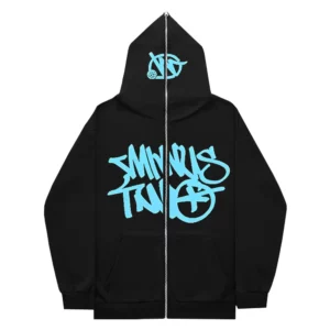 Unisex Gothic Y2k Oversized Fleece Hoodie High Street Zippered Sweatshirt Coat - 1