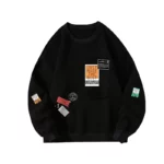 Mens Large Size Casual Printed Pullover Sweatshirt Longsleeve Loose Fit - 5