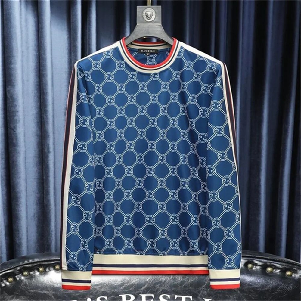Mens Y2k Print Sweatshirt Casual Longsleeve Hip Hop Jogging Pullover - 9