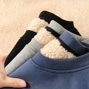 Unisex Fleece Pullover Sweater Casual Solid Autumnwinter Fashion Coat - 1