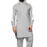 Mens Casual Long Sleeve Zip Pullover Sweatshirt Solid Color Hoodie - 1