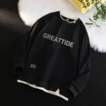 Mens Hip Hop Streetwear Sweatshirts Round Neck Long Sleeve No Hood - 2