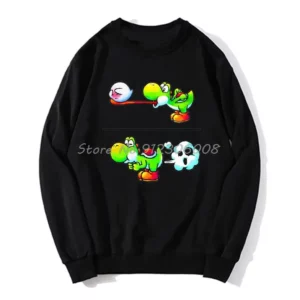 Unisex Super Smash Bros Yoshi Anime Fleece Hoodie Harajuku Hip Hop Sweatshirt - 1