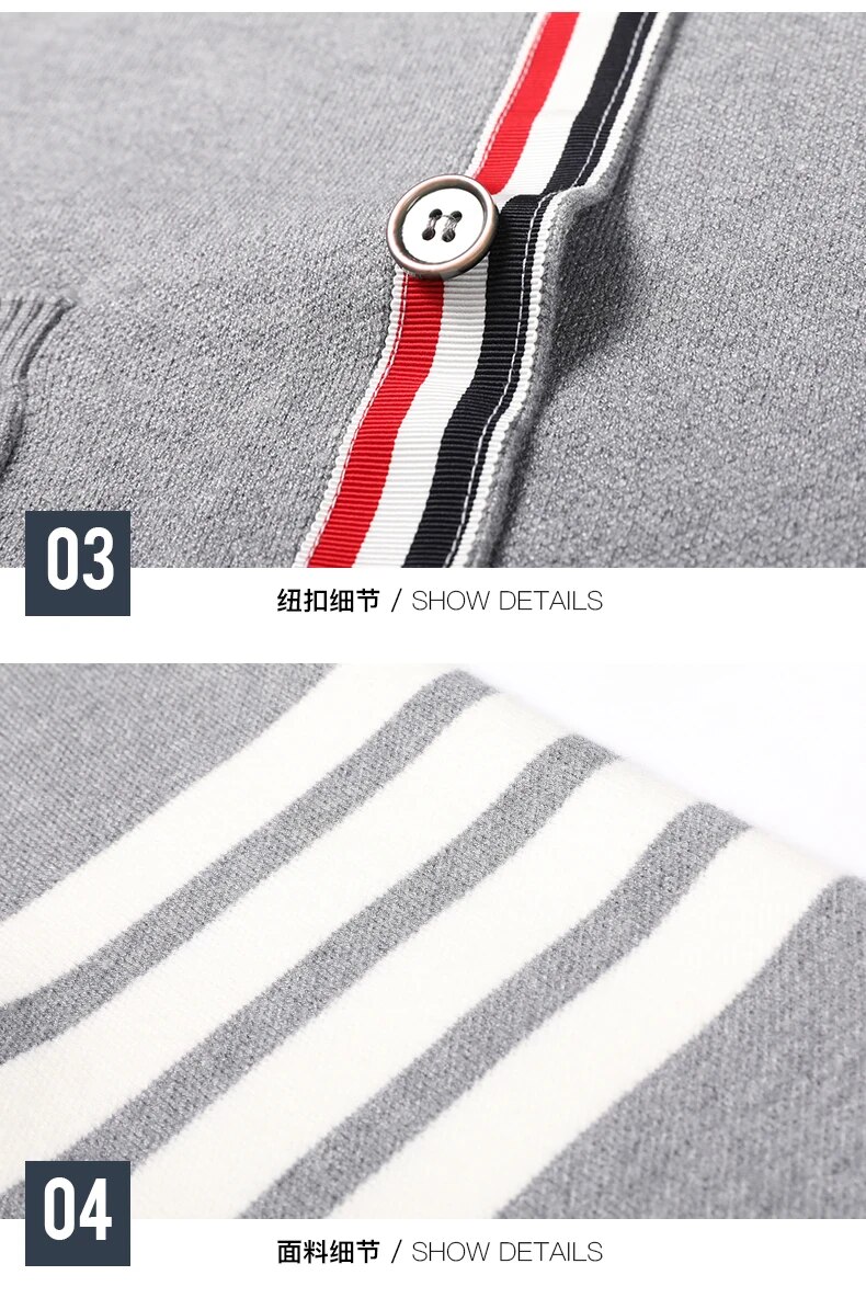 3xl Plus Size Mens Striped Cardigan Trendy Wool Knitwear Sweater Coat - 12