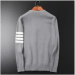 3xl Plus Size Mens Striped Cardigan Trendy Wool Knitwear Sweater Coat - 2