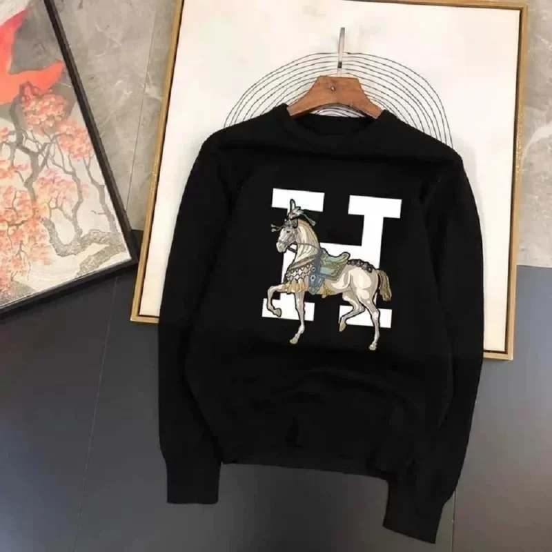 Mens Luxury Printed Hoodie Pullover Sweater For Spring Autumn - 1