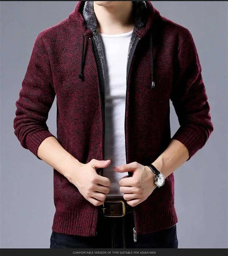 Mens Trendy Plus Size 4xl Fleece Zip Cardigan Sweater For Fallwinter - 18