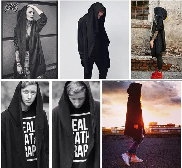 Alan Walker Gothic Streetwear Hoodie Mens Black Hip Hop Sweatshirt Cardigan - 10