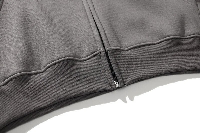 Oversize Fleece Zipper Hoodies Hiphop Streetwear Couples Cotton Sweatshirts - 20