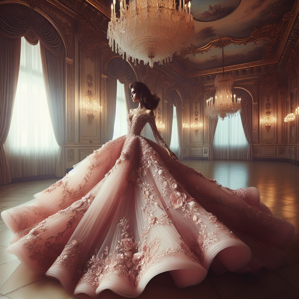 Exquisite Design Elements of the Elegant Pink Celebrity Ball Gown  
