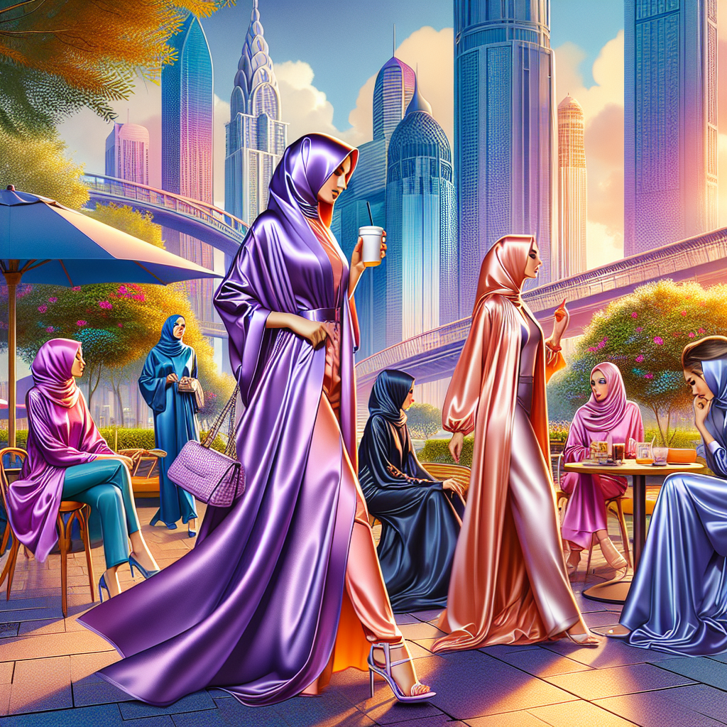 Embrace Contemporary Style with a Stylish Satin Polyester Abaya Set for Casual Wear Embrace Contemporary Style with a Stylish Satin Polyester Abaya Set for Casual Wear