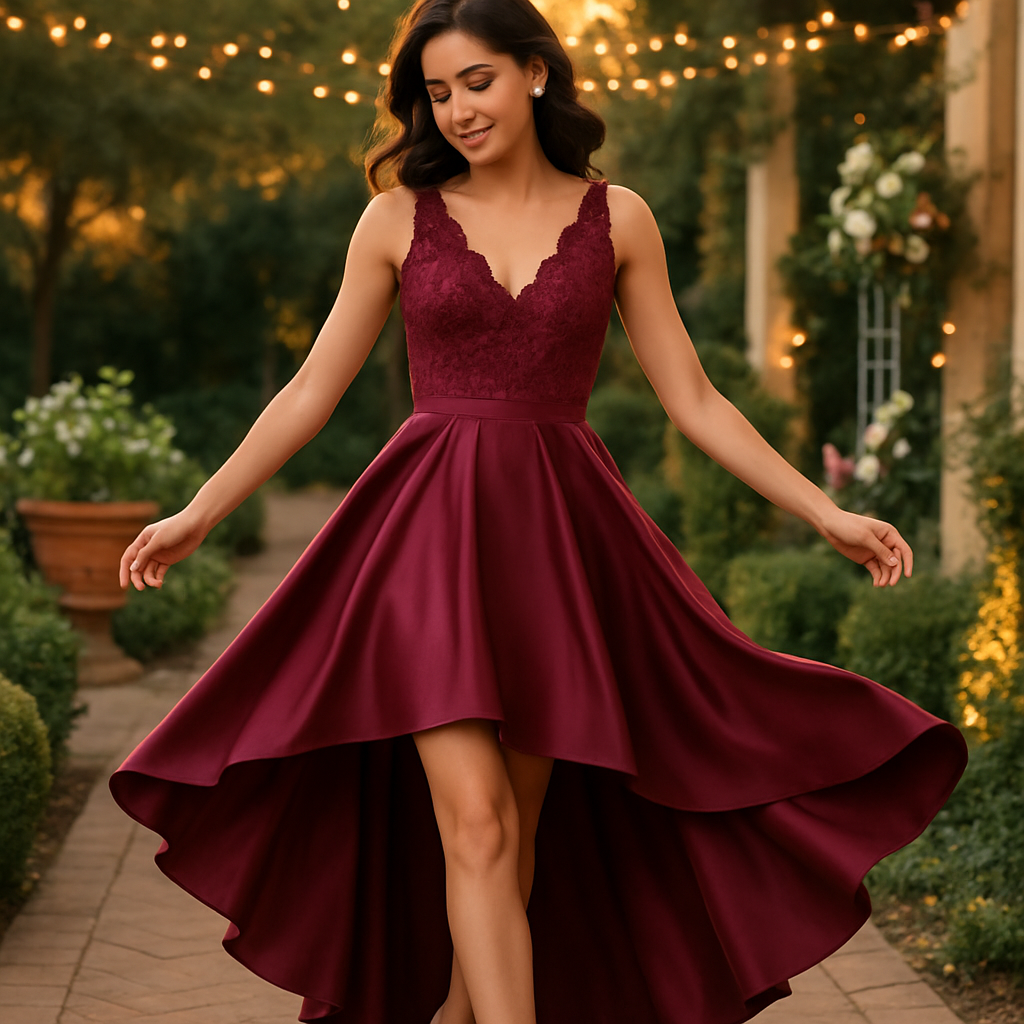 Key Features of the High Low Satin Lace Homecoming Dress for Elegant Occasions  